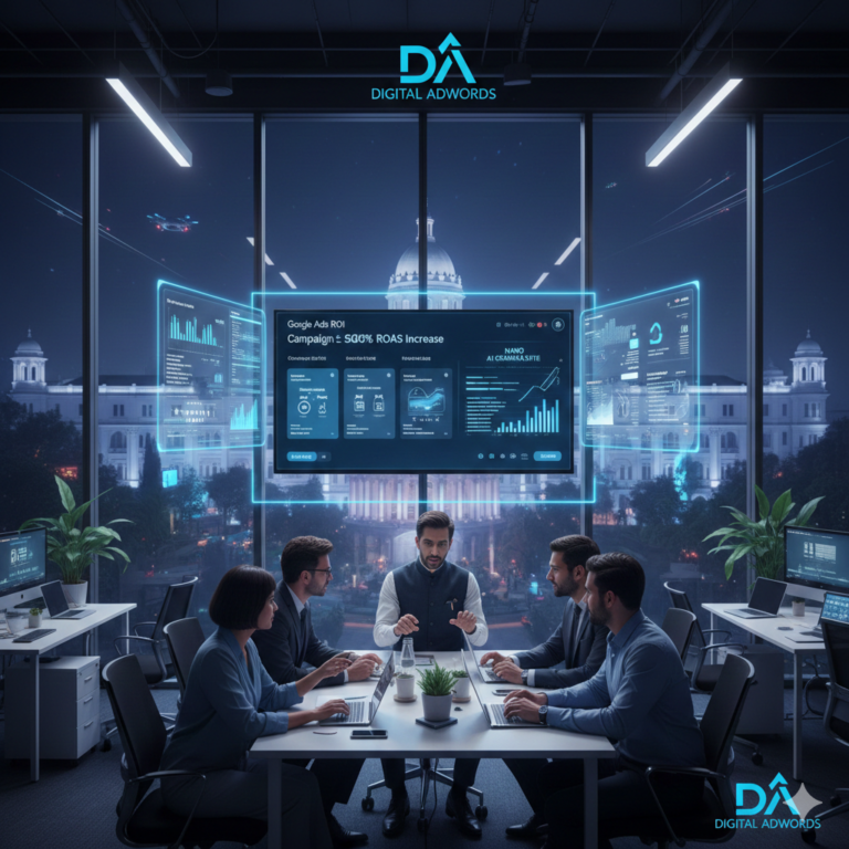 Team of experts at a top PPC agency in Delhi analyzing ad data